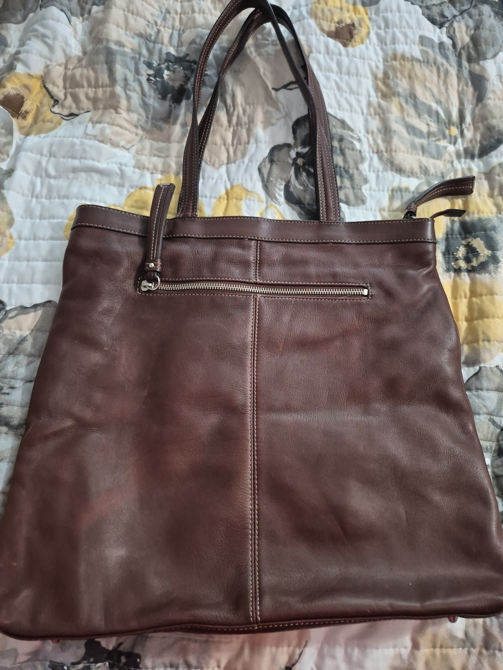 b. makowsky Brown Leather Tote Bag